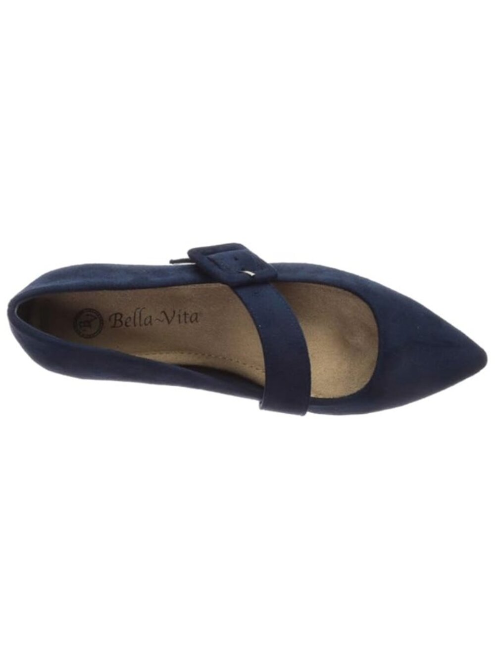 BELLA VITA Navy Blue Faux Suede Virginia II Mary Jane Pointed Toe Flats Sz 5.5 - Picture 4 of 11